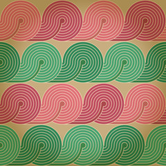 Poster - Vintage retro seamless background with stylized waves. Eps10