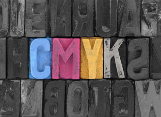 cmyk made from old letterpress blocks
