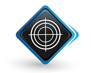 Fototapete - icône diagnostic sur bouton carré bleu