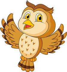 Sticker - CVute owl cartoon flying