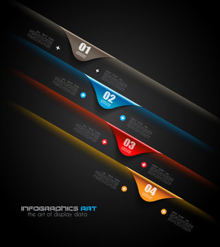 Infographic design template with paper tags.