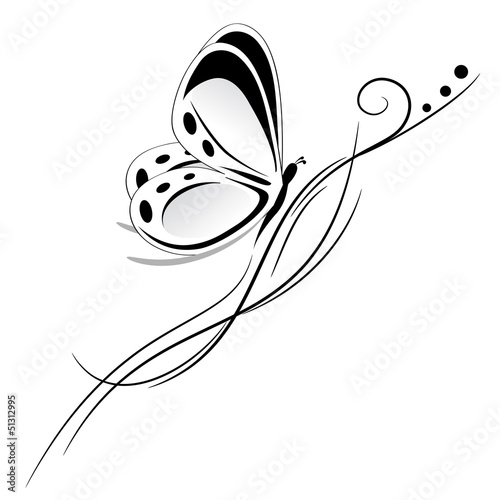 Obraz w ramie farfalla tatuaggio tribale