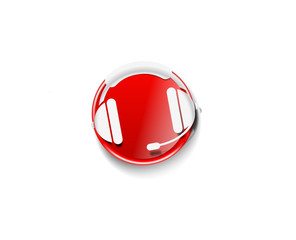 Sticker - vector glossy headset web icon design element.