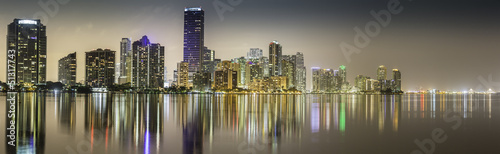 Fototapeta na wymiar Miami downtown panorama by night