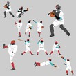 Baseball action play home run lots of pose and position action
