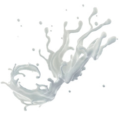 Poster - 3d abstract liquid milk splashing wave