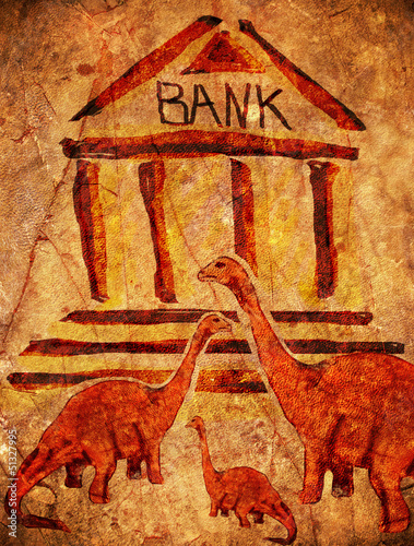 Fototapeta dla dzieci prehistoric bank