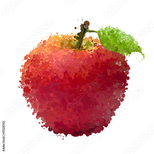 czerwone-jablko-z-lisciem-na-bialym-tle-obraz-z-efektem-rozmycia