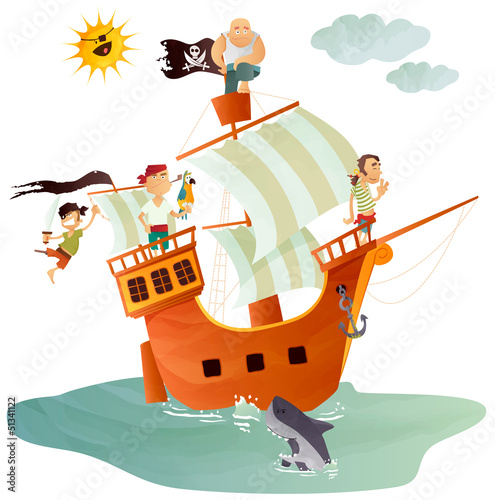 Nowoczesny obraz na płótnie bateau pirate
