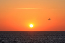 Kitesurfer At Sunset