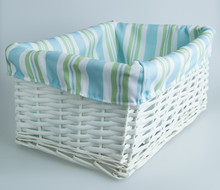 White, Blue And Green Basket