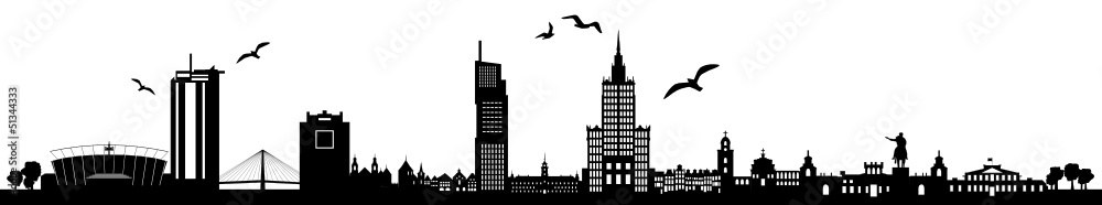 Skyline Warschau - obrazy, fototapety, plakaty 