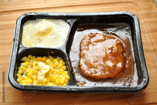 Salisbury Steak Tv Dinner With Added Butter Stock Photo Adobe Stock