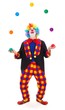 Juggler clown throwing colorful balls