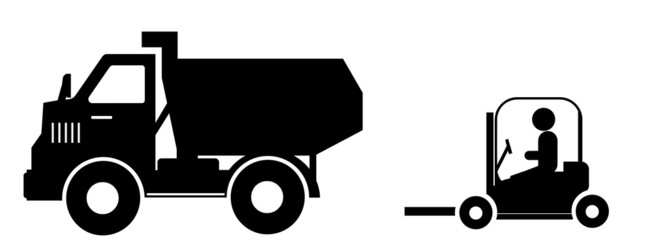 Sticker - Camion benne et monte-charges