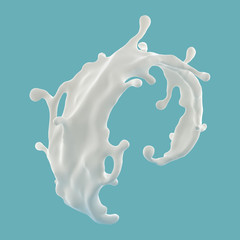 Poster - 3d abstract liquid milk wave splash