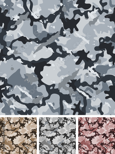 Fotografía Seamless Complex Military Night Camouflage