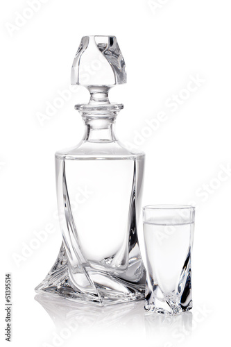 Naklejka na szybę shot glass filled with clear cold alcohol