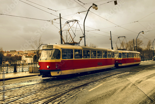 Naklejka dekoracyjna tram in Prague