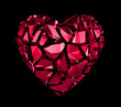 abstract ruby red crystal broken heart