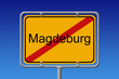 Ortsschild Ortsausgang Magdeburg
