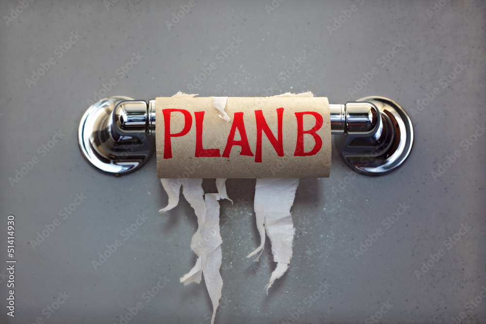 Plan B for no toilet paper - obrazy, fototapety, plakaty 