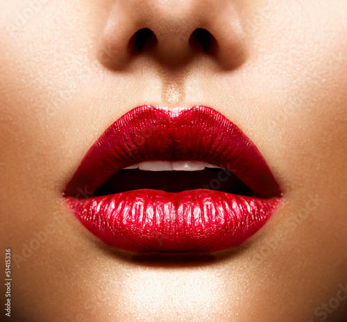 Naklejka na szybę Sexy Lips. Beauty Red Lips Makeup
