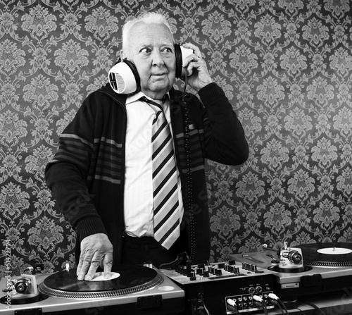 Fototapeta na wymiar grandpa dj