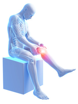 3d rendered medical illustration - painful knee