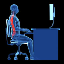3d Rendered Medical Illustration - Correct Sitting Posture