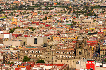 Poster - Aerial View of Mexico City Cathedral