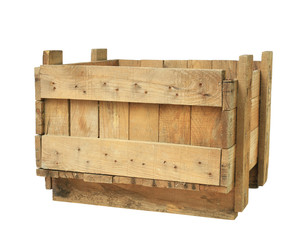 Wall Mural - old wooden box isolated on white background