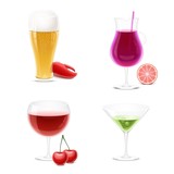 Fototapeta  - drinks vector icon set