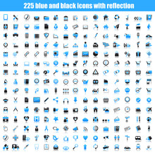 Blue Icons With Reflection