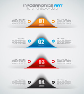 Infographic design template with paper tags