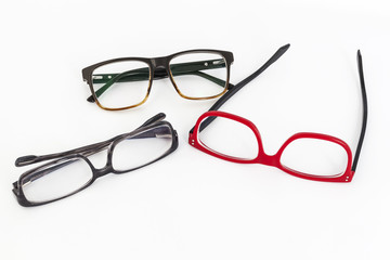 Wall Mural - many red and black eyeglasses