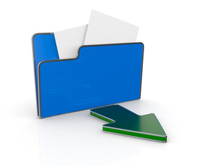 Sticker - folder icon, data transfer