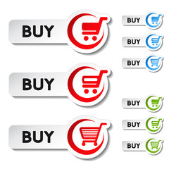 Poster - shopping cart item, trolley, buy button
