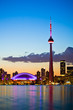 Toronto cityscape with beautiful sunset skyline as background