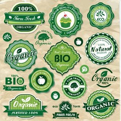 Wall Mural - Collection of organic labels