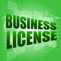 Poster - business license on digital touch screen