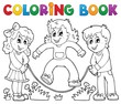 Coloring book kids play theme 1