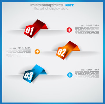 Infographic design template with paper tags