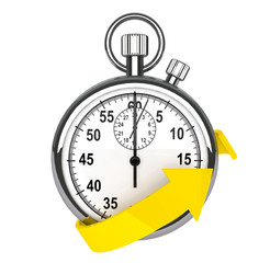 Poster - Stopwatch with yellow arrow