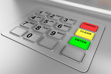 Aufkleber - Closeup of an ATM machine