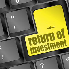 Poster - return of investment keyboard key
