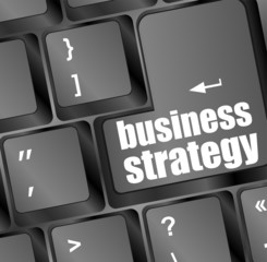 Poster - business strategy - business concepts on computer keyboard