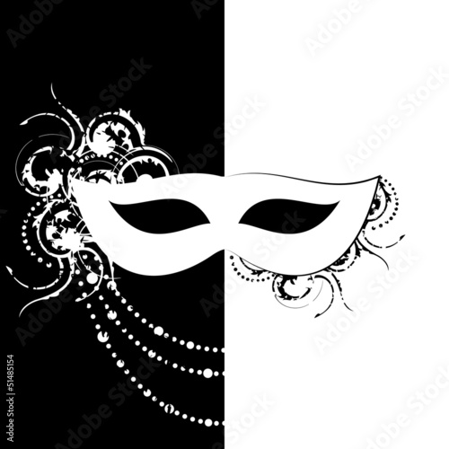 Naklejka - mata magnetyczna na lodówkę white carnival mask