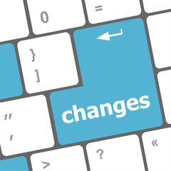 Poster - change ahead concept with key on keyboard