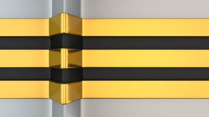 Fototapete - Gold and black stripe